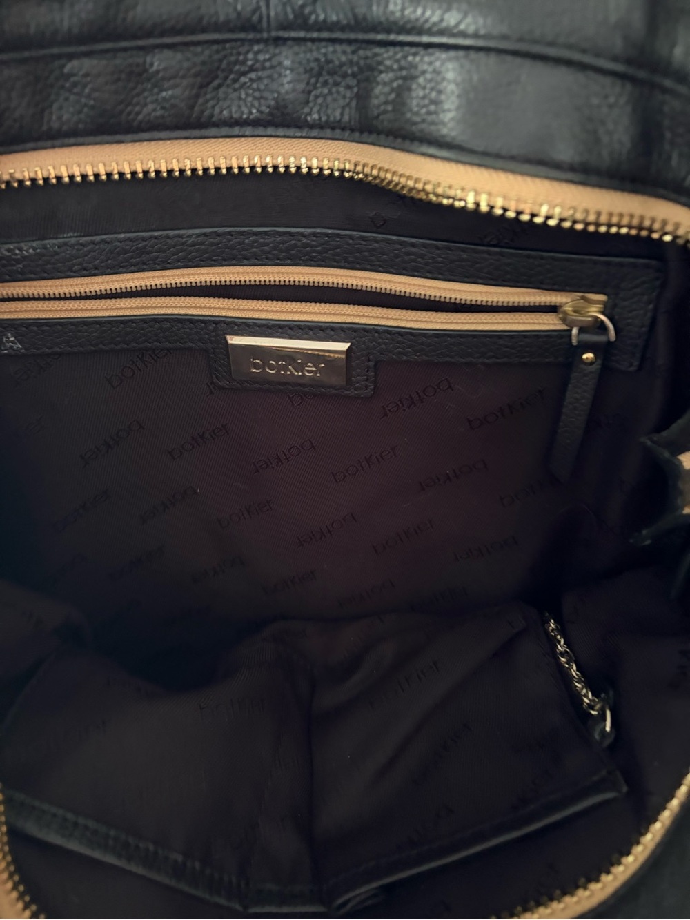 Botkier leather canvas two tone black brown tan handles pristine condition - Picture 7 of 11